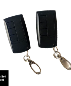 ريموت باب أتوماتيك ACM أسود 4 أزرار بميدالية معدن — ريموتين — ACM automatic door remote 4 button keychain