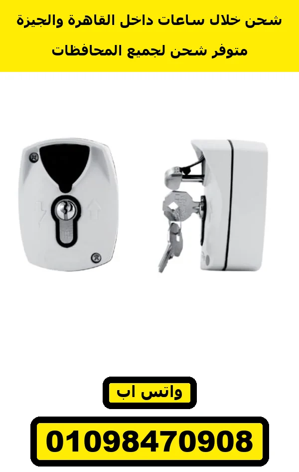 وحدة مفتاح فرامل انكية إيطالي للموتور السنتر — جسم أبيض ولوحة سودا شكل نقطة — key switch with hex brake release