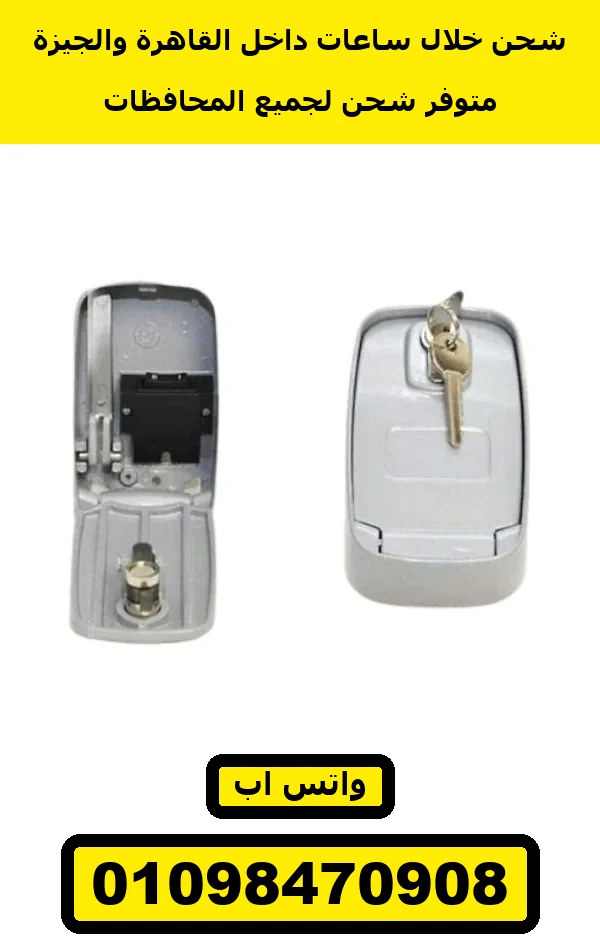 وحدة مفتاح فرامل دراع للموتور السنتر — جسم رمادي فاتح بغطا — key switch with lever brake release