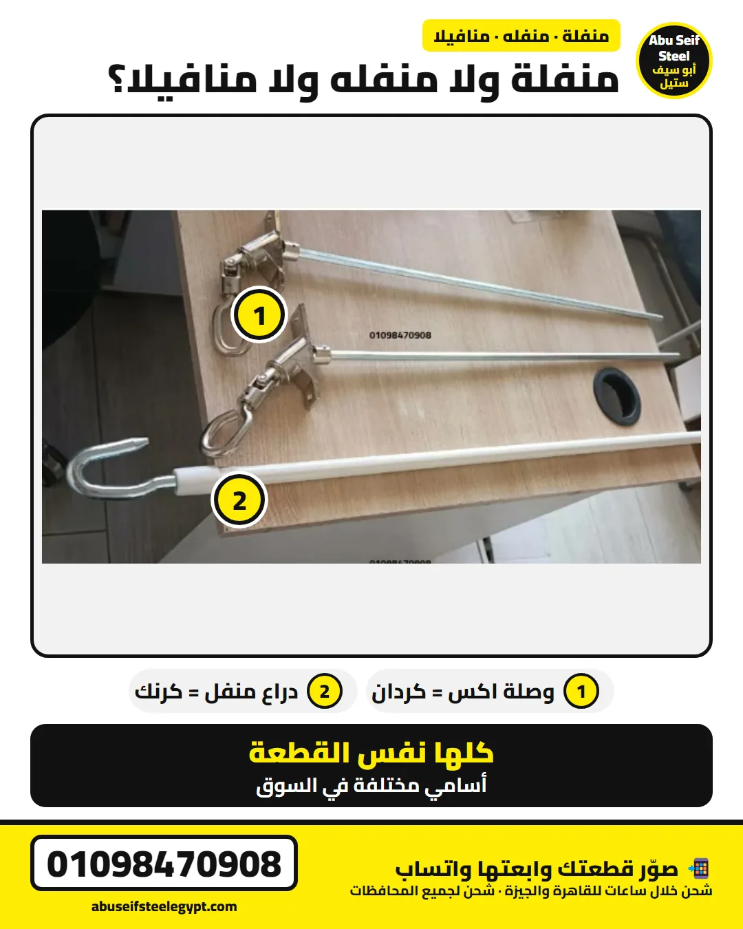 منفلة ومنفله ومنافيلا نفس القطعة — وصلة اكس هي الكردان ودراع المنفل هو الكرنك | manfala roller shutter crank names